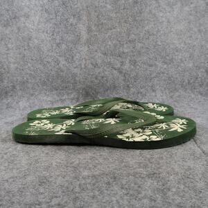 Casual Sandals Mens 12 Flip Flops Shoes Slip On Green Summer Beach Surf Flat